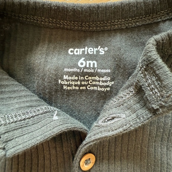 Carter's Charcoal Baby Romper - Picture 3 of 4